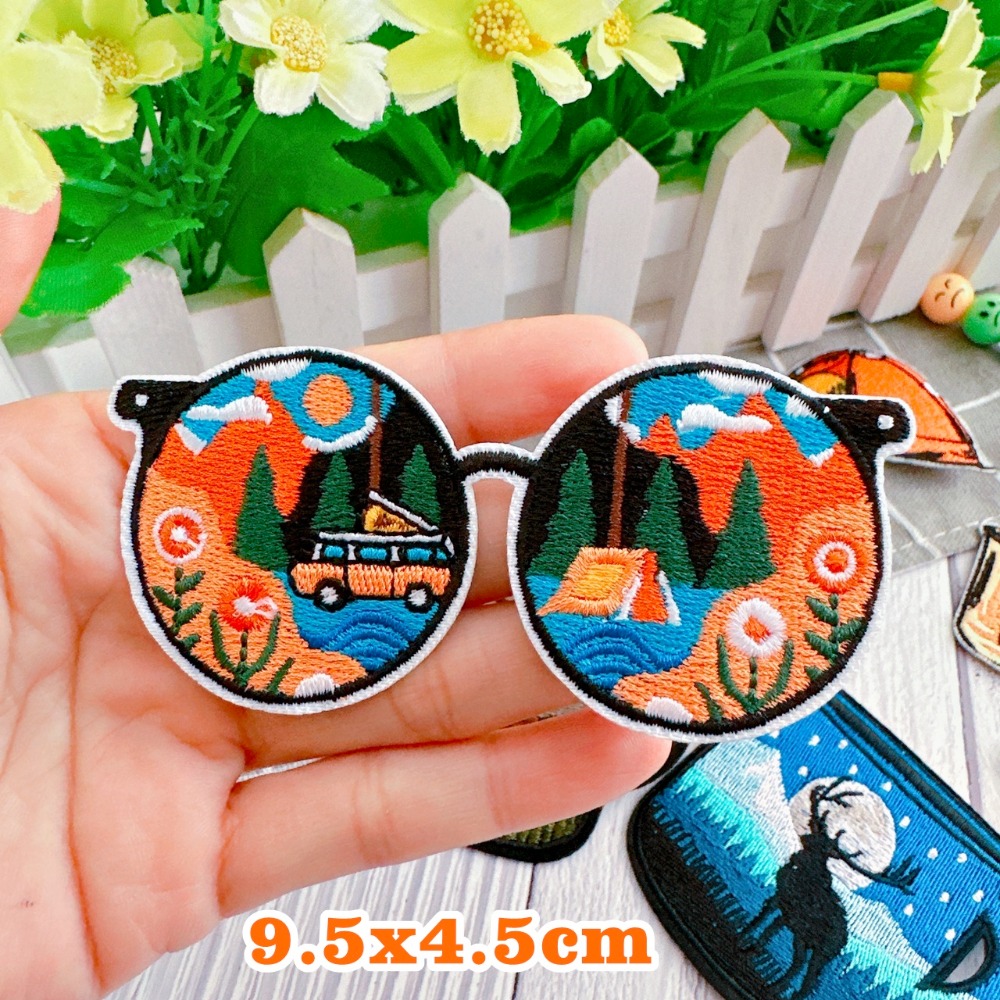 【皮卡布】J2 露營 帳篷 馬克杯 刀子 墨鏡 魔鬼氈布章 布貼 徽章  臂章燙 刺繡燙布貼  刺繡布貼 熨燙貼 魔鬼氈-規格圖9