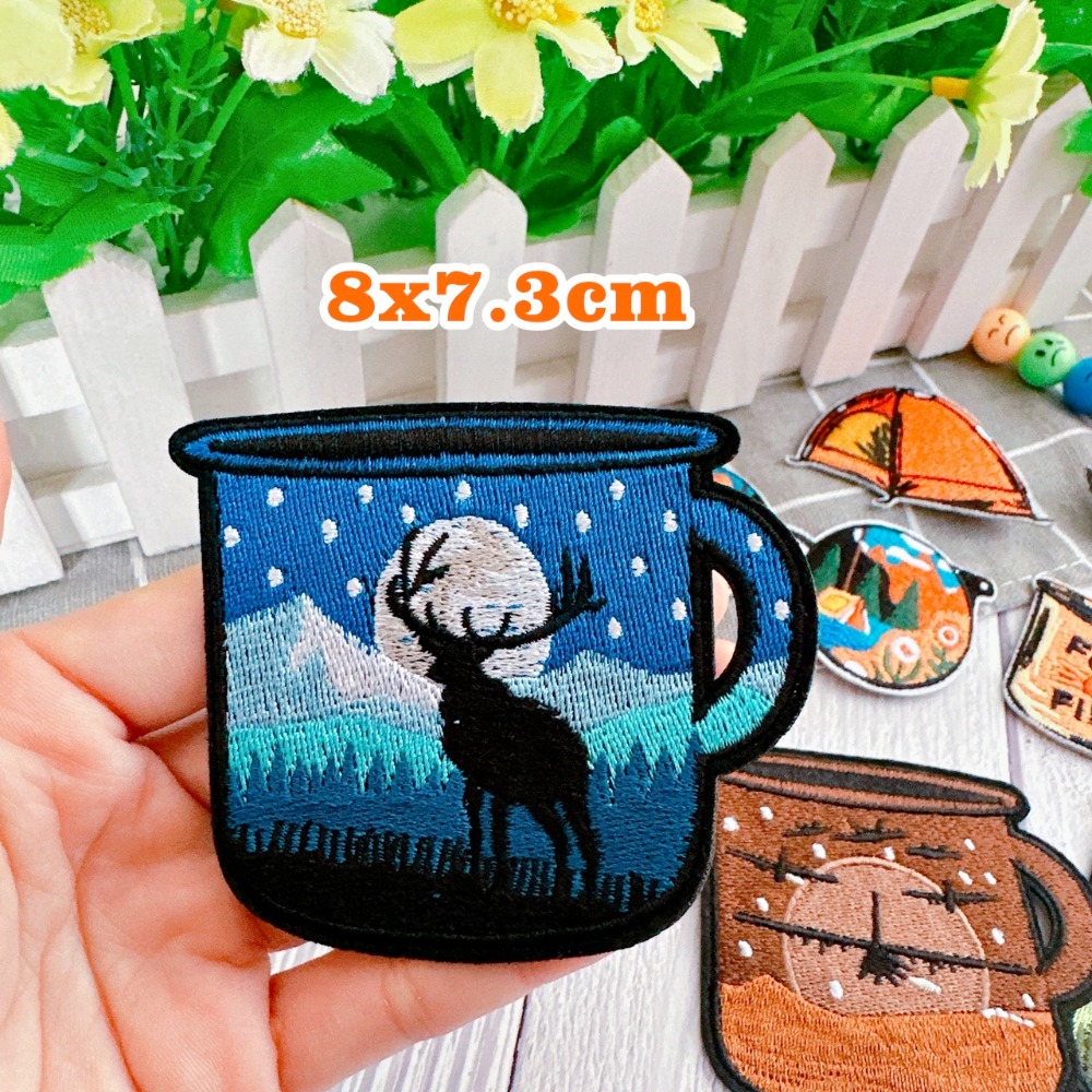 【皮卡布】J2 露營 帳篷 馬克杯 刀子 墨鏡 魔鬼氈布章 布貼 徽章  臂章燙 刺繡燙布貼  刺繡布貼 熨燙貼 魔鬼氈-規格圖9