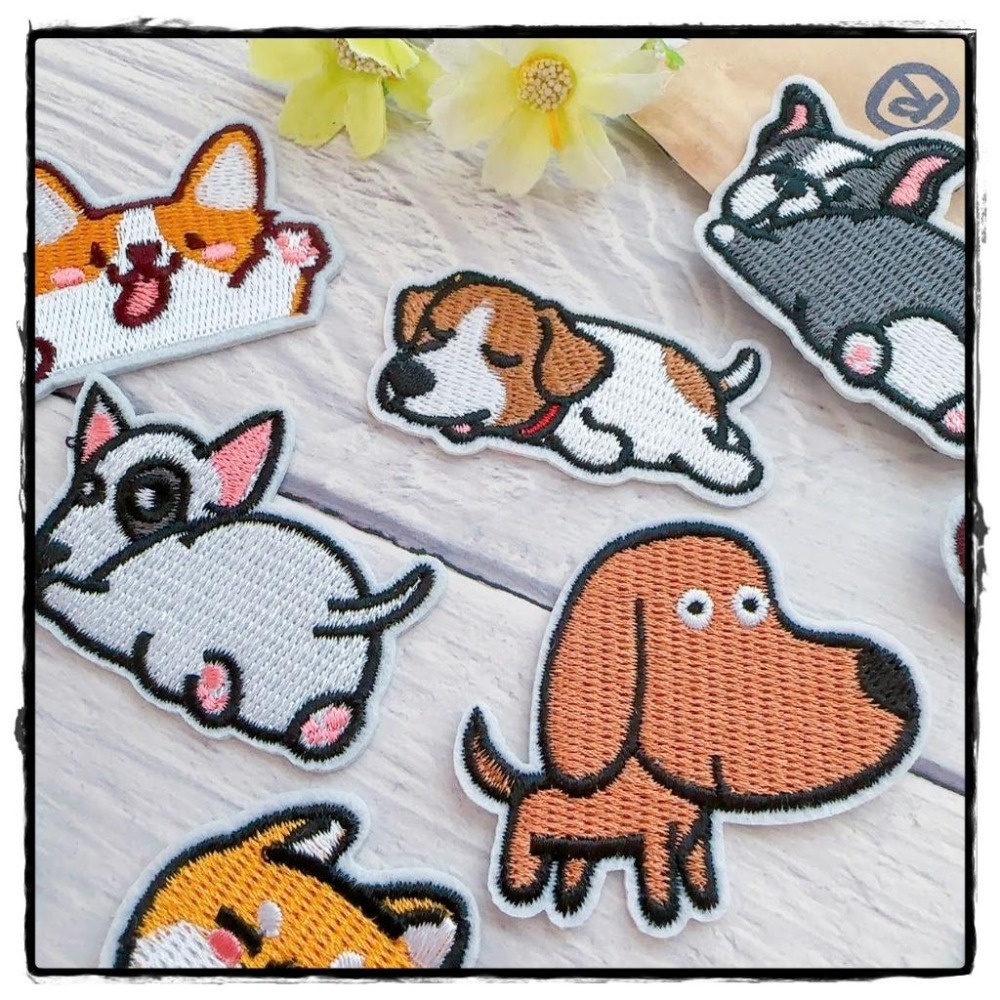 【皮卡布】U3小狗 狗狗 柴犬徽章 布貼 布章 臂章燙 刺繡燙布貼 刺繡布貼 補丁 熨燙貼 熨燙布貼 Patch-細節圖4