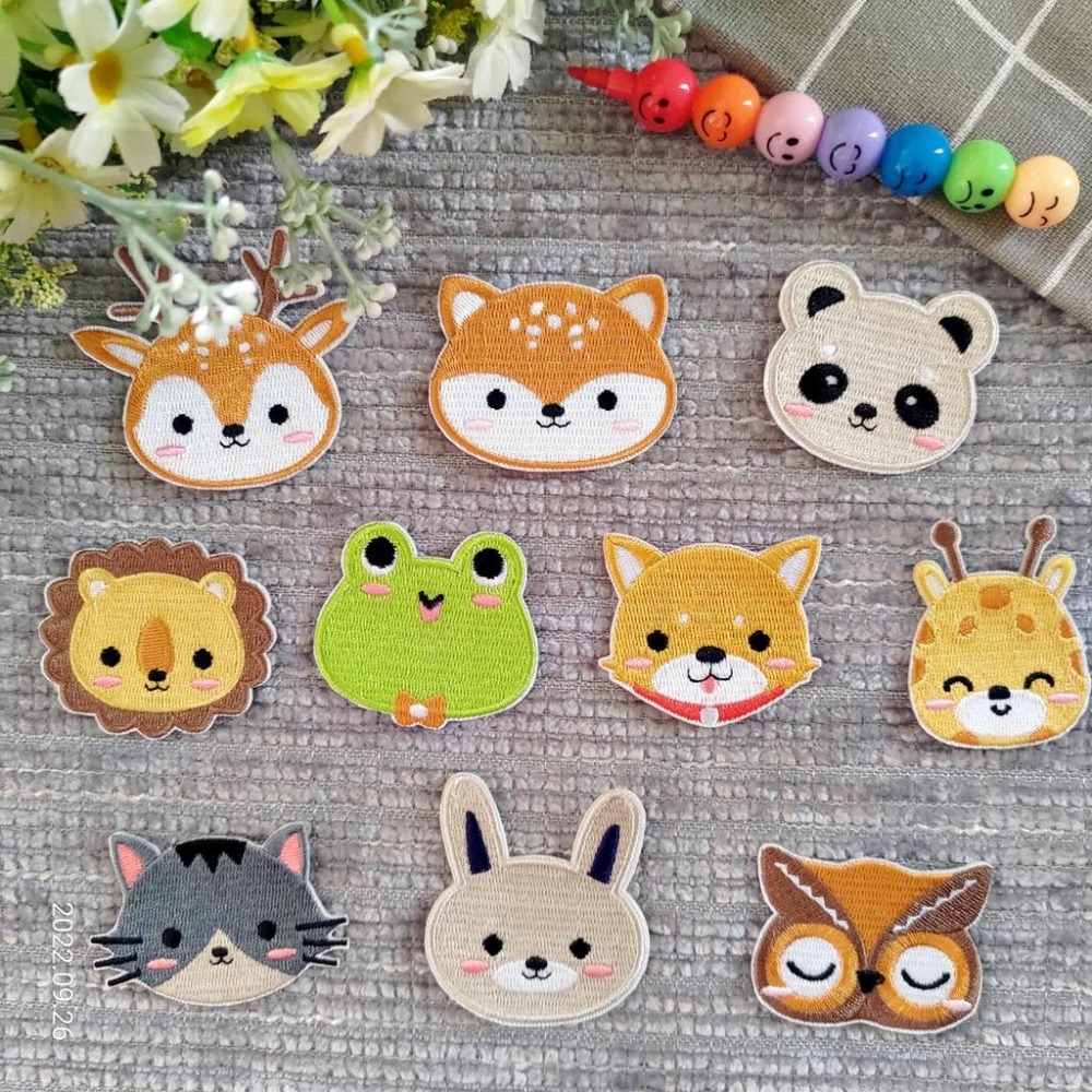【皮卡布】N2 動物 獅子 貓頭鷹 鹿 青蛙布貼 刺繡燙布貼 徽章 刺繡布貼 補丁補破洞 熨燙貼 燙布貼 Patch-細節圖2