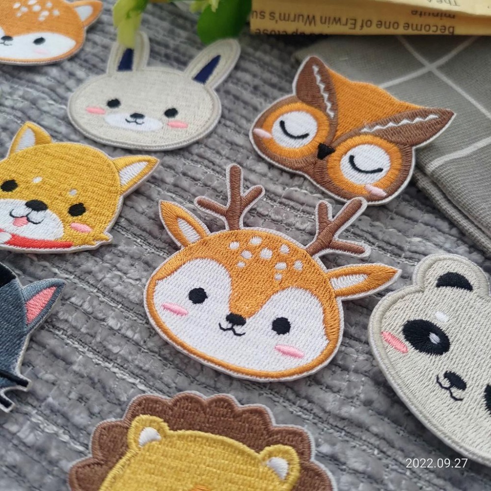 【皮卡布】N2 動物 獅子 貓頭鷹 鹿 青蛙布貼 刺繡燙布貼 徽章 刺繡布貼 補丁補破洞 熨燙貼 燙布貼 Patch-細節圖3