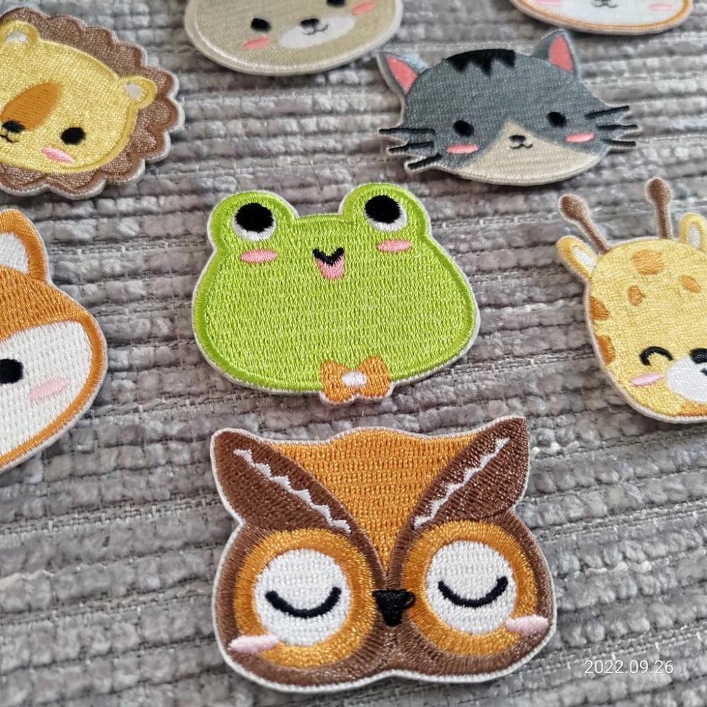 【皮卡布】N2 動物 獅子 貓頭鷹 鹿 青蛙布貼 刺繡燙布貼 徽章 刺繡布貼 補丁補破洞 熨燙貼 燙布貼 Patch-細節圖5