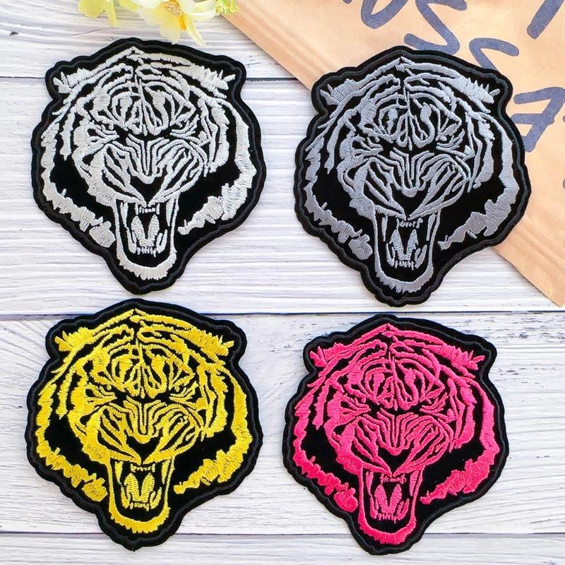 【皮卡布】Q1 老虎徽章 布貼 裝飾 布章 臂章燙 刺繡燙布貼 徽章 刺繡布貼 魔鬼氈布章 熨燙貼 熨燙布貼 Patch-細節圖2
