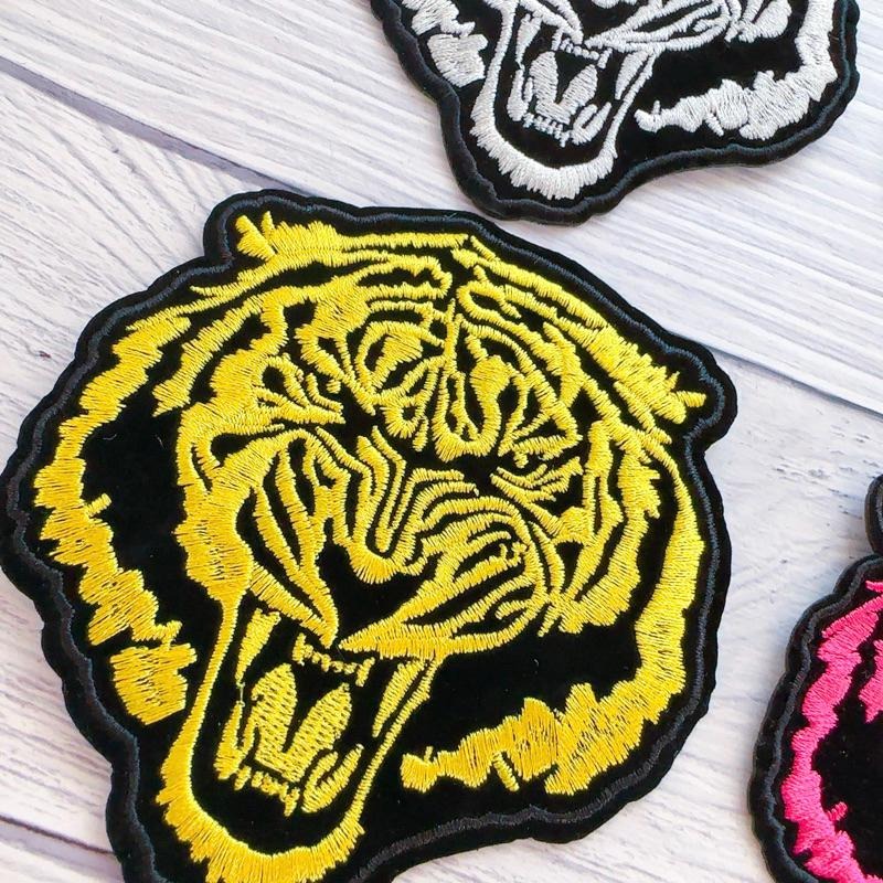 【皮卡布】Q1 老虎徽章 布貼 裝飾 布章 臂章燙 刺繡燙布貼 徽章 刺繡布貼 魔鬼氈布章 熨燙貼 熨燙布貼 Patch-細節圖3