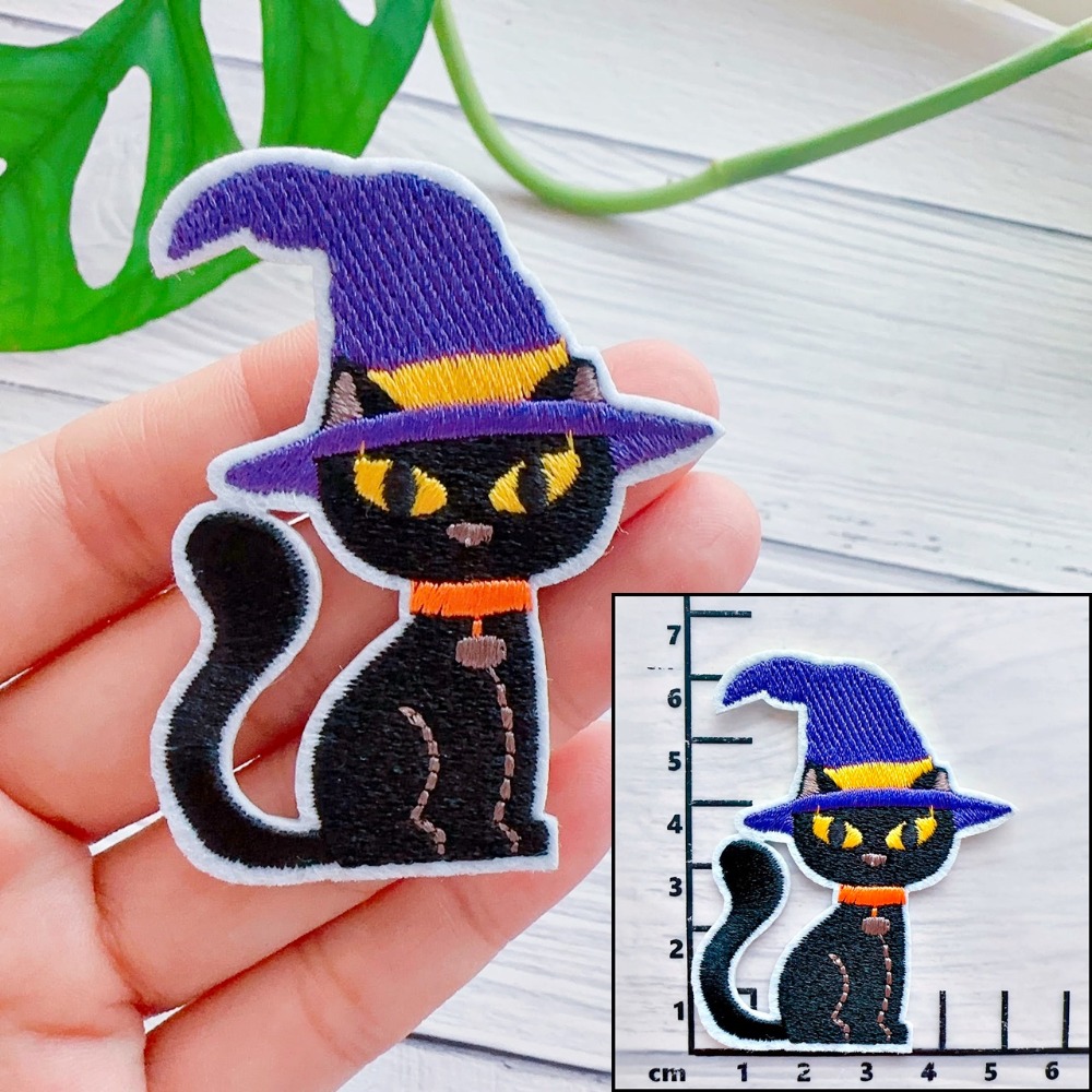 【皮卡布】I2 萬聖節 南瓜 幽靈 蜘蛛 蝙蝠 布貼 刺繡燙布貼 徽章 刺繡布貼 補丁補破洞 熨燙貼 燙布貼 Patch-規格圖6