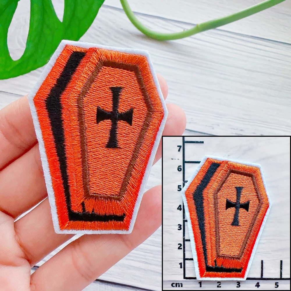 【皮卡布】I2 萬聖節 南瓜 幽靈 蜘蛛 蝙蝠 布貼 刺繡燙布貼 徽章 刺繡布貼 補丁補破洞 熨燙貼 燙布貼 Patch-規格圖6