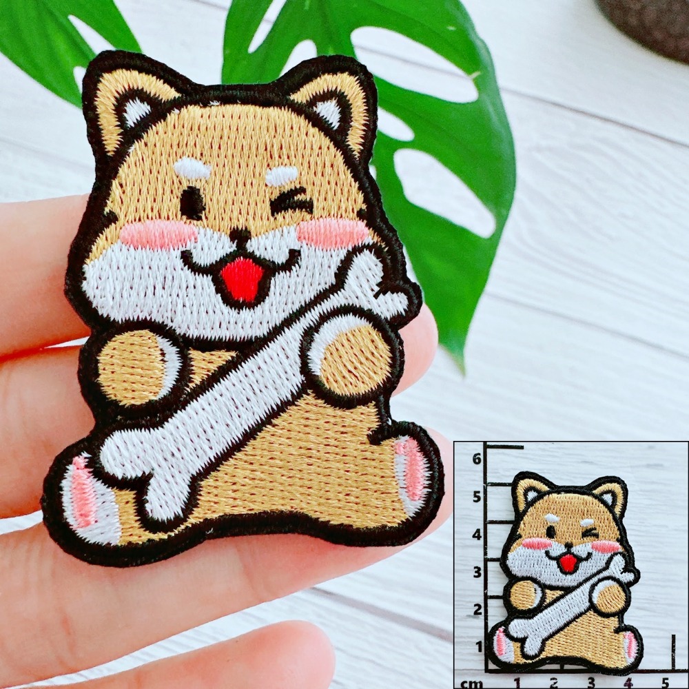 【皮卡布】N3 狗狗 柴犬 小狗 布貼 刺繡燙布貼 徽章 刺繡布貼 補丁補破洞 熨燙貼 燙布貼 Patch-規格圖5