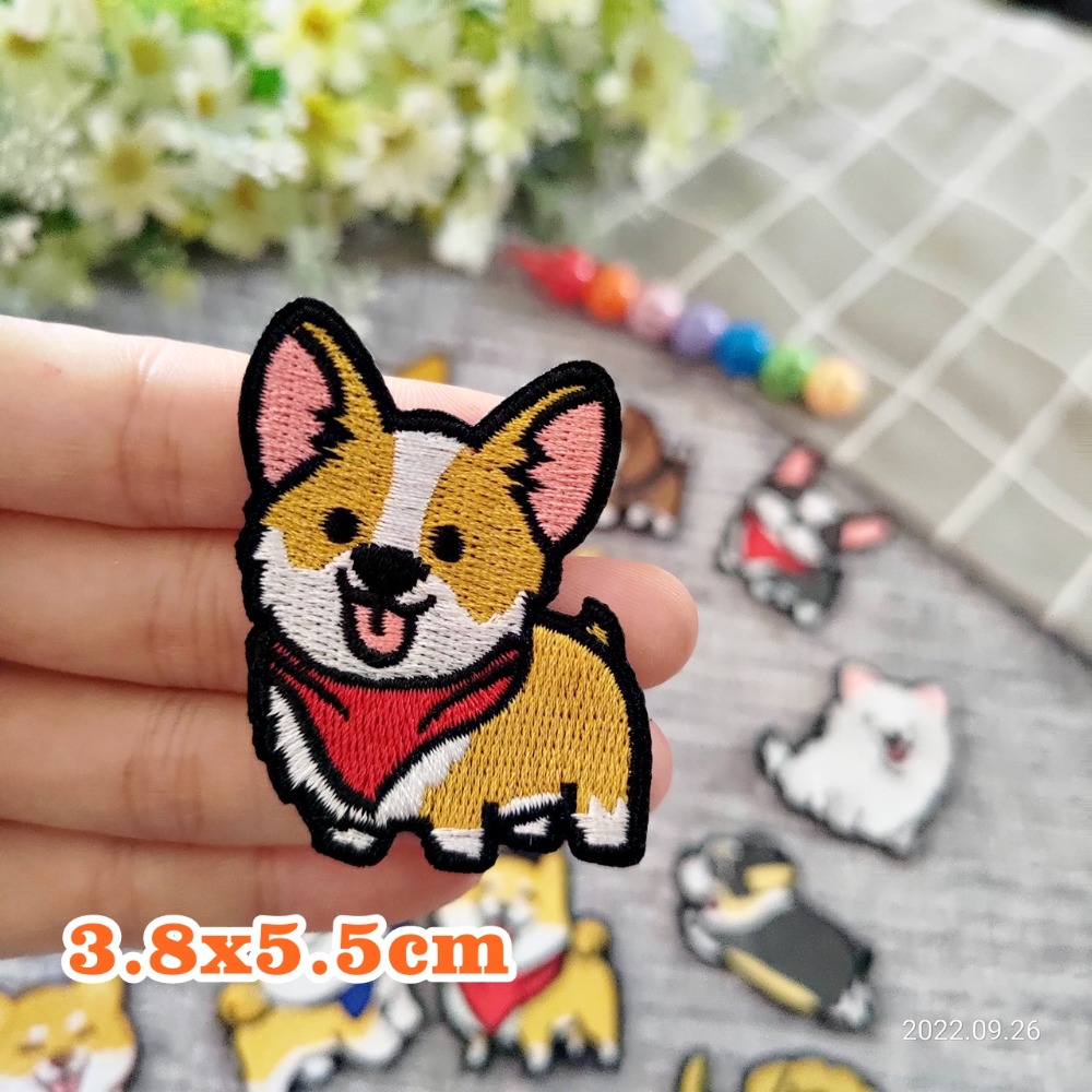 【皮卡布】N1 狗狗 柴犬 科基 臘腸狗 布貼 刺繡燙布貼 徽章 刺繡布貼 補丁補破洞 熨燙貼 燙布貼 Patch-規格圖5