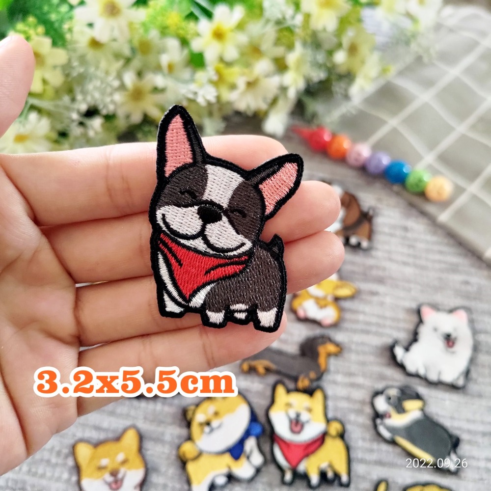 【皮卡布】N1 狗狗 柴犬 科基 臘腸狗 布貼 刺繡燙布貼 徽章 刺繡布貼 補丁補破洞 熨燙貼 燙布貼 Patch-規格圖5