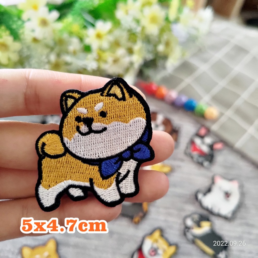 【皮卡布】N1 狗狗 柴犬 科基 臘腸狗 布貼 刺繡燙布貼 徽章 刺繡布貼 補丁補破洞 熨燙貼 燙布貼 Patch-規格圖5