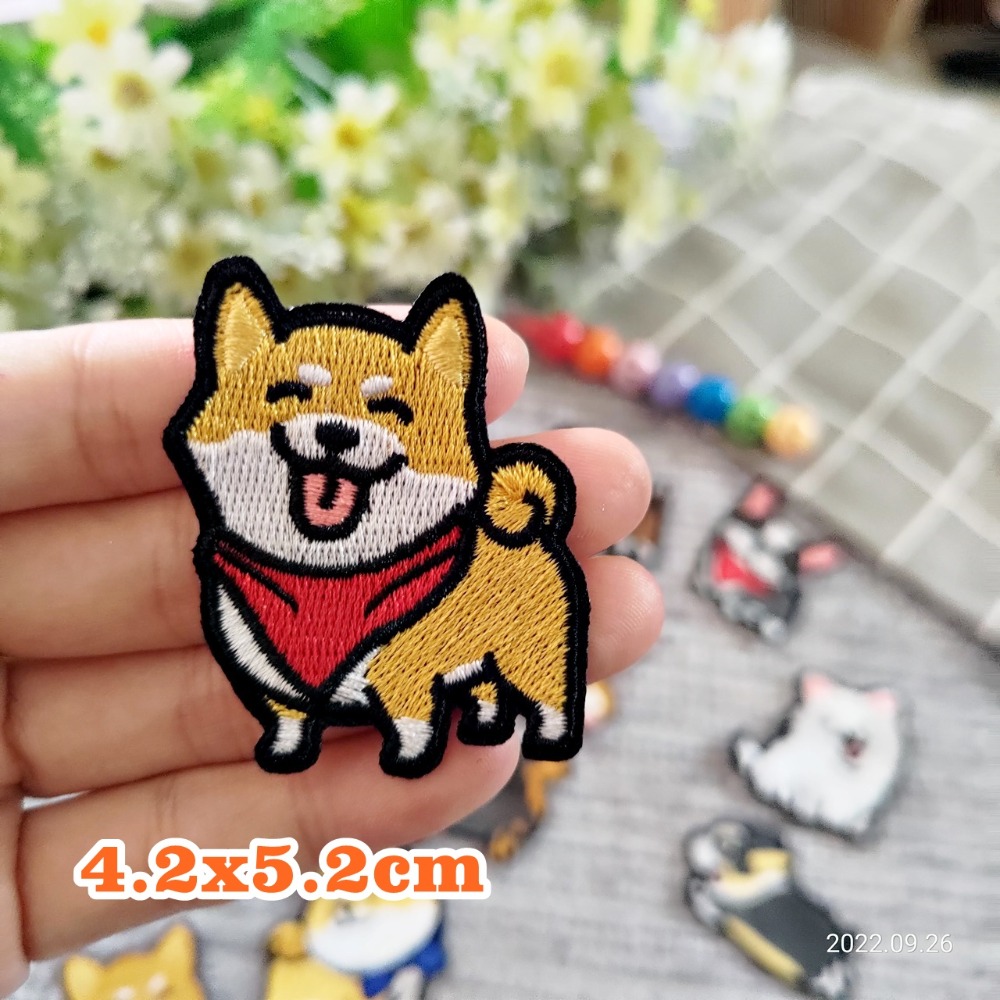 【皮卡布】N1 狗狗 柴犬 科基 臘腸狗 布貼 刺繡燙布貼 徽章 刺繡布貼 補丁補破洞 熨燙貼 燙布貼 Patch-規格圖5