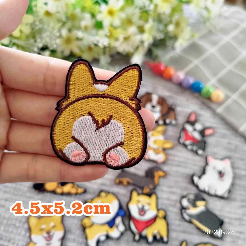 【皮卡布】N1 狗狗 柴犬 科基 臘腸狗 布貼 刺繡燙布貼 徽章 刺繡布貼 補丁補破洞 熨燙貼 燙布貼 Patch-規格圖5