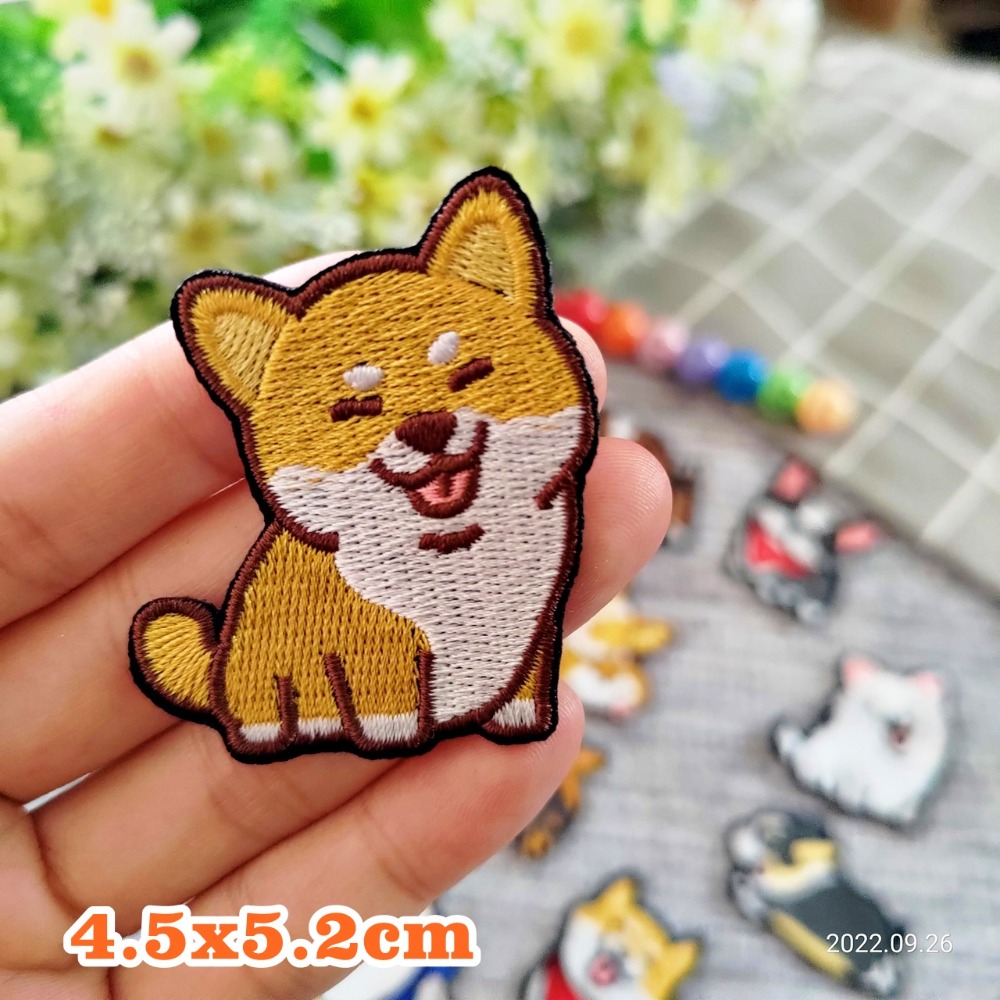 【皮卡布】N1 狗狗 柴犬 科基 臘腸狗 布貼 刺繡燙布貼 徽章 刺繡布貼 補丁補破洞 熨燙貼 燙布貼 Patch-規格圖5