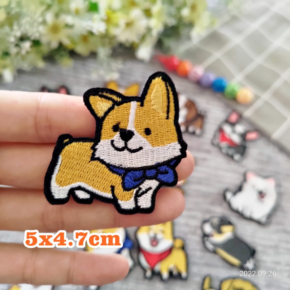 【皮卡布】N1 狗狗 柴犬 科基 臘腸狗 布貼 刺繡燙布貼 徽章 刺繡布貼 補丁補破洞 熨燙貼 燙布貼 Patch-規格圖5