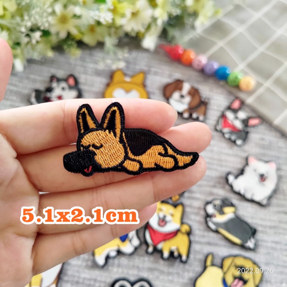 【皮卡布】N1 狗狗 柴犬 科基 臘腸狗 布貼 刺繡燙布貼 徽章 刺繡布貼 補丁補破洞 熨燙貼 燙布貼 Patch-規格圖5