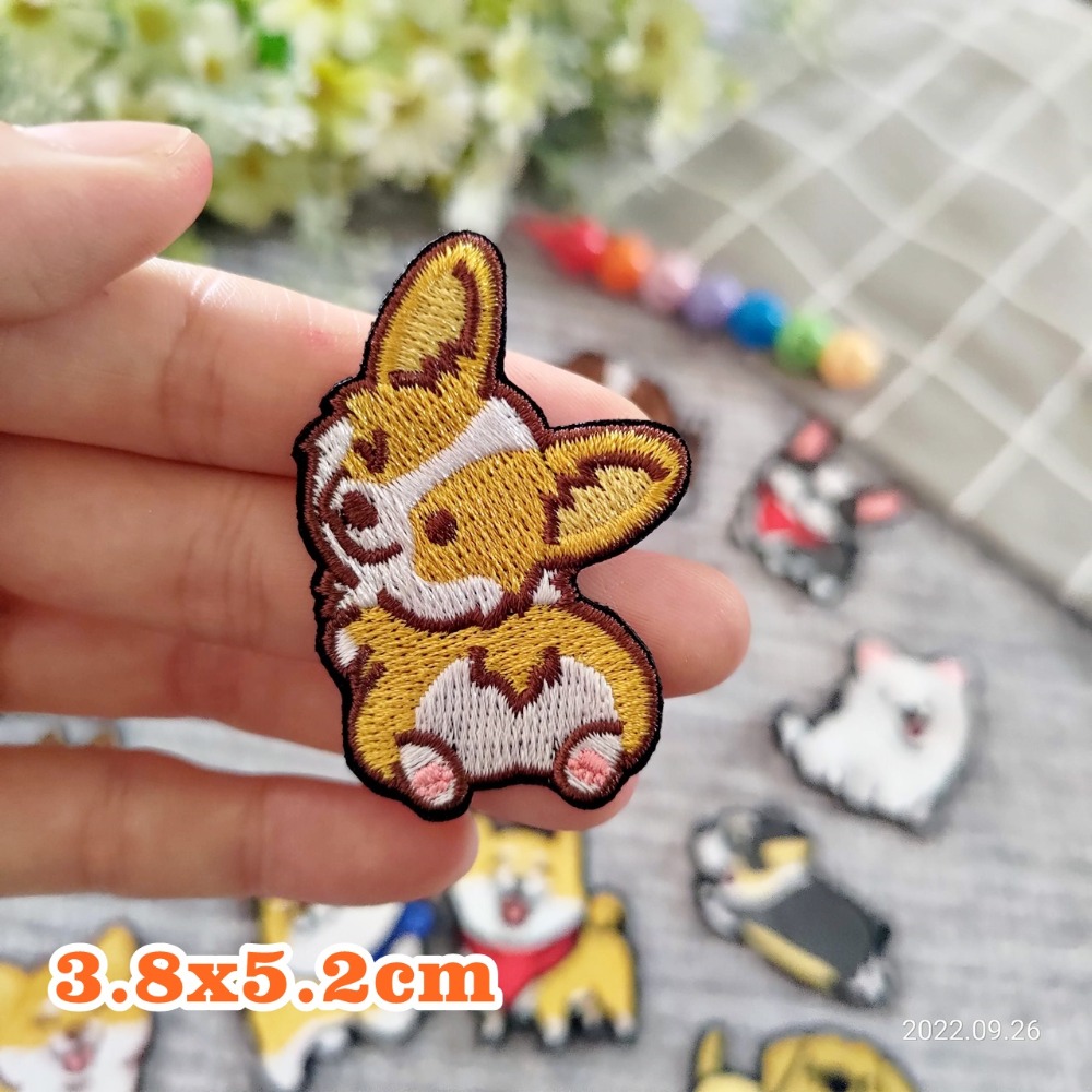 【皮卡布】N1 狗狗 柴犬 科基 臘腸狗 布貼 刺繡燙布貼 徽章 刺繡布貼 補丁補破洞 熨燙貼 燙布貼 Patch-規格圖5