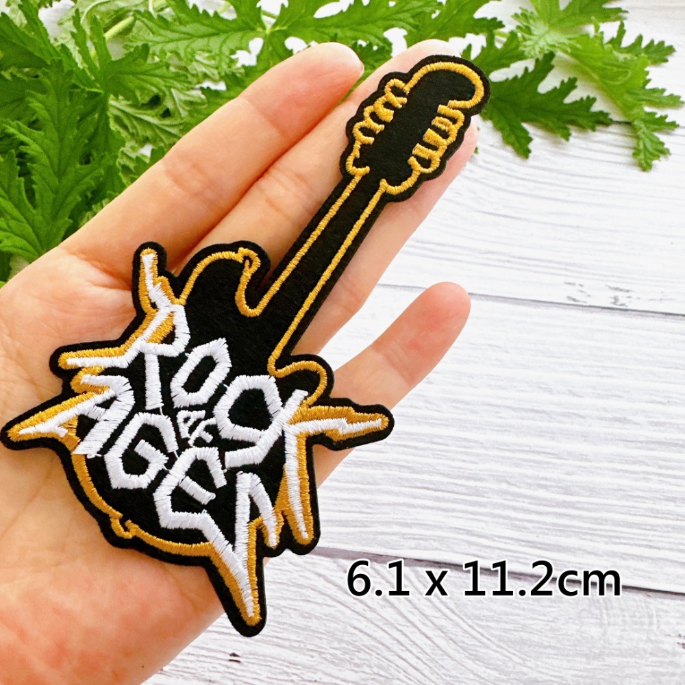 【皮卡布】G5 耳機 吉他 高音符 錄音帶布貼 徽章 布章 臂章燙 刺繡燙布貼  刺繡布貼 布貼 熨燙貼  Patch-規格圖5