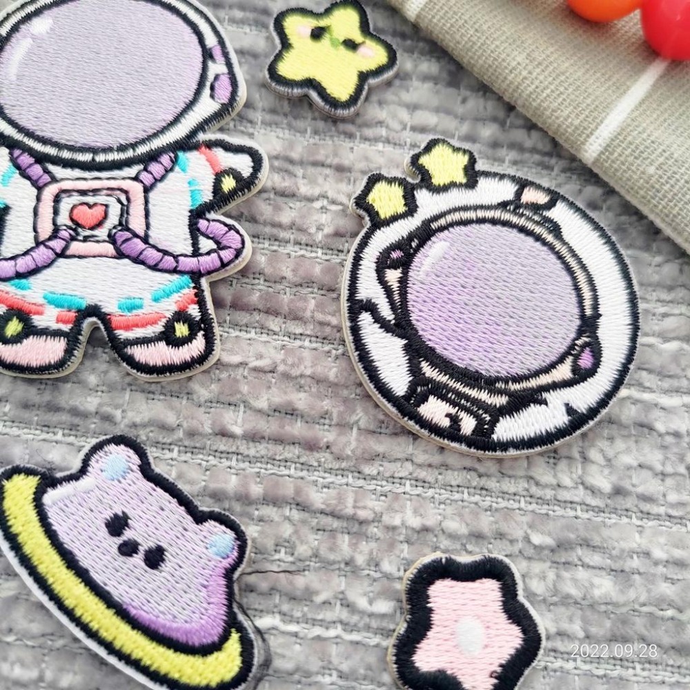 【皮卡布】免熨燙 S4刺繡布貼紙 小熊 布貼紙 兔子 布貼 手帳貼紙 刺繡布貼 貼紙 自黏布貼 刺繡裝飾貼 patch-細節圖6