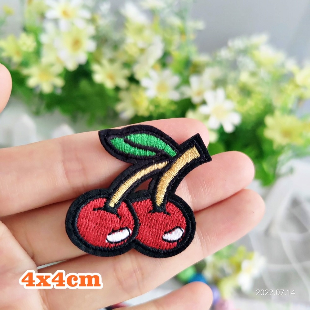 【皮卡布】K5 櫻桃 布貼 裝飾 布章 臂章燙 刺繡燙布貼 徽章 刺繡布貼 補丁補破洞  熨燙貼  熨燙布貼 Patch-規格圖6