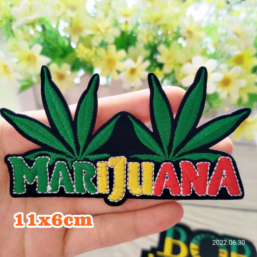 【皮卡布】 T4 麻葉布貼  麻葉 布貼 臂章 刺繡燙布貼 徽章 刺繡布貼 補丁 燙貼布 熨燙布貼 patch-規格圖5