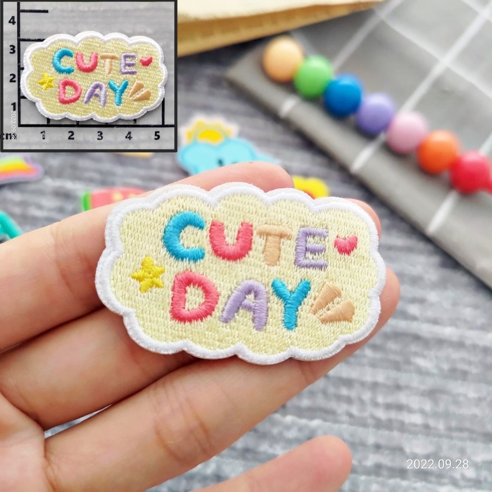 【皮卡布】免熨燙 A1刺繡布貼紙 雲朵  布貼紙 徽章 布貼 手帳貼紙 刺繡布貼 貼紙 自黏布貼 刺繡裝飾貼 patch-規格圖3