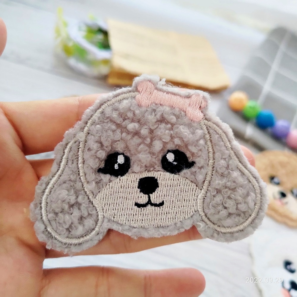 【皮卡布】免熨燙 X1 狗狗 綿羊 布貼紙 毛巾布貼紙 布貼 手帳貼紙 刺繡布貼 貼紙 自黏布貼 刺繡裝飾貼 patch-規格圖7