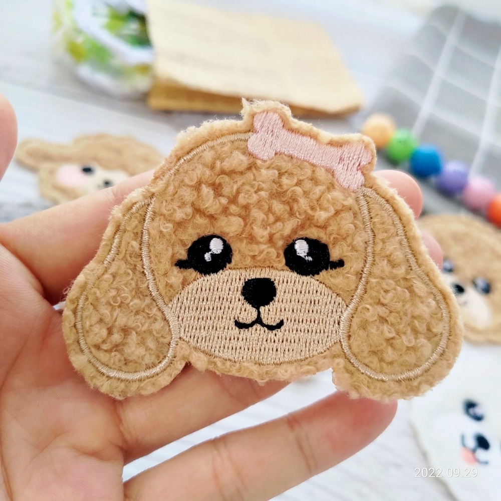 【皮卡布】免熨燙 X1 狗狗 綿羊 布貼紙 毛巾布貼紙 布貼 手帳貼紙 刺繡布貼 貼紙 自黏布貼 刺繡裝飾貼 patch-規格圖7
