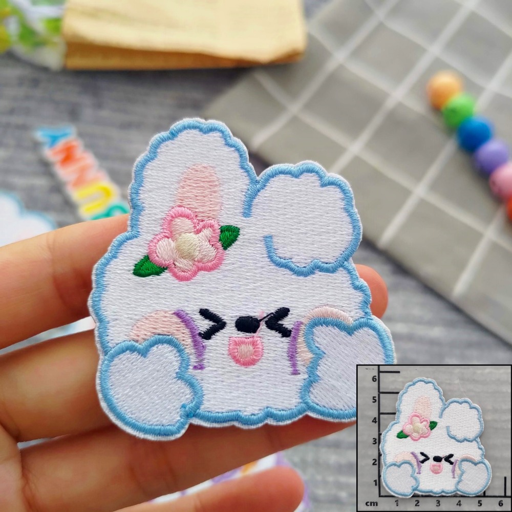 【皮卡布】免熨燙 R1刺繡布貼紙 小兔子 布貼紙 徽章 布貼 手帳貼紙 刺繡布貼 貼紙 自黏布貼 刺繡裝飾貼 patch-規格圖4