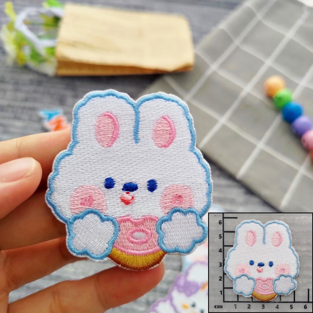 【皮卡布】免熨燙 R1刺繡布貼紙 小兔子 布貼紙 徽章 布貼 手帳貼紙 刺繡布貼 貼紙 自黏布貼 刺繡裝飾貼 patch-規格圖4
