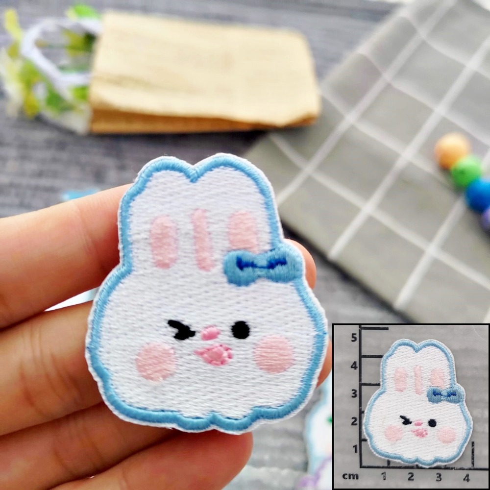 【皮卡布】免熨燙 R1刺繡布貼紙 小兔子 布貼紙 徽章 布貼 手帳貼紙 刺繡布貼 貼紙 自黏布貼 刺繡裝飾貼 patch-規格圖4