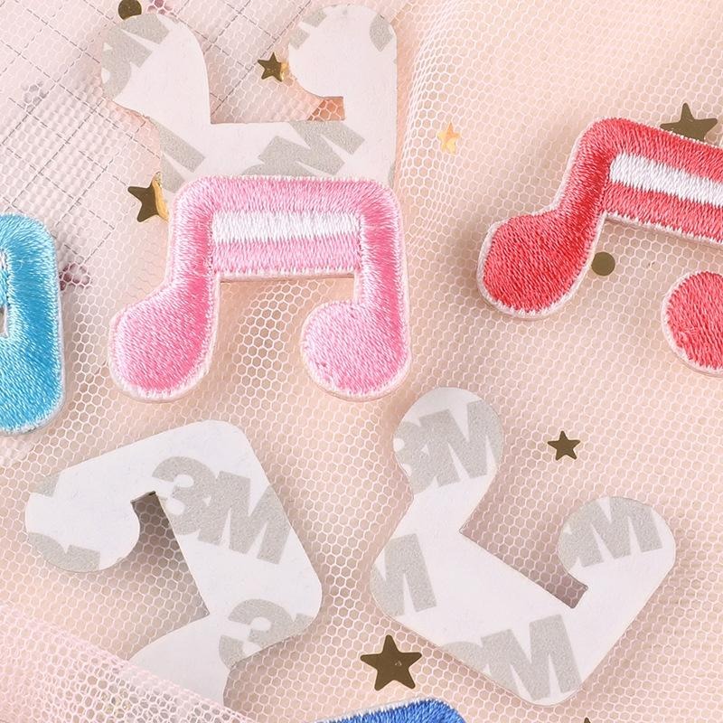 【皮卡布】免熨燙 A6 音符 刺繡布貼紙 貼紙 徽章 布貼 手帳貼紙 刺繡布貼 貼紙 自黏布貼 刺繡裝飾貼 patch-細節圖6