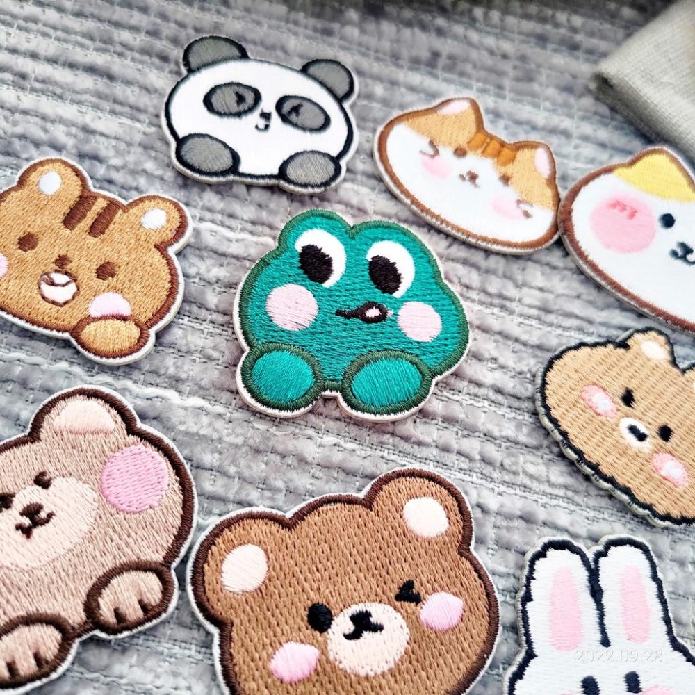 【皮卡布】免熨燙 Q3 動物頭 刺繡布貼紙 貼紙 徽章 布貼 手帳貼紙 刺繡布貼 貼紙 自黏布貼 刺繡裝飾貼 patch-細節圖2