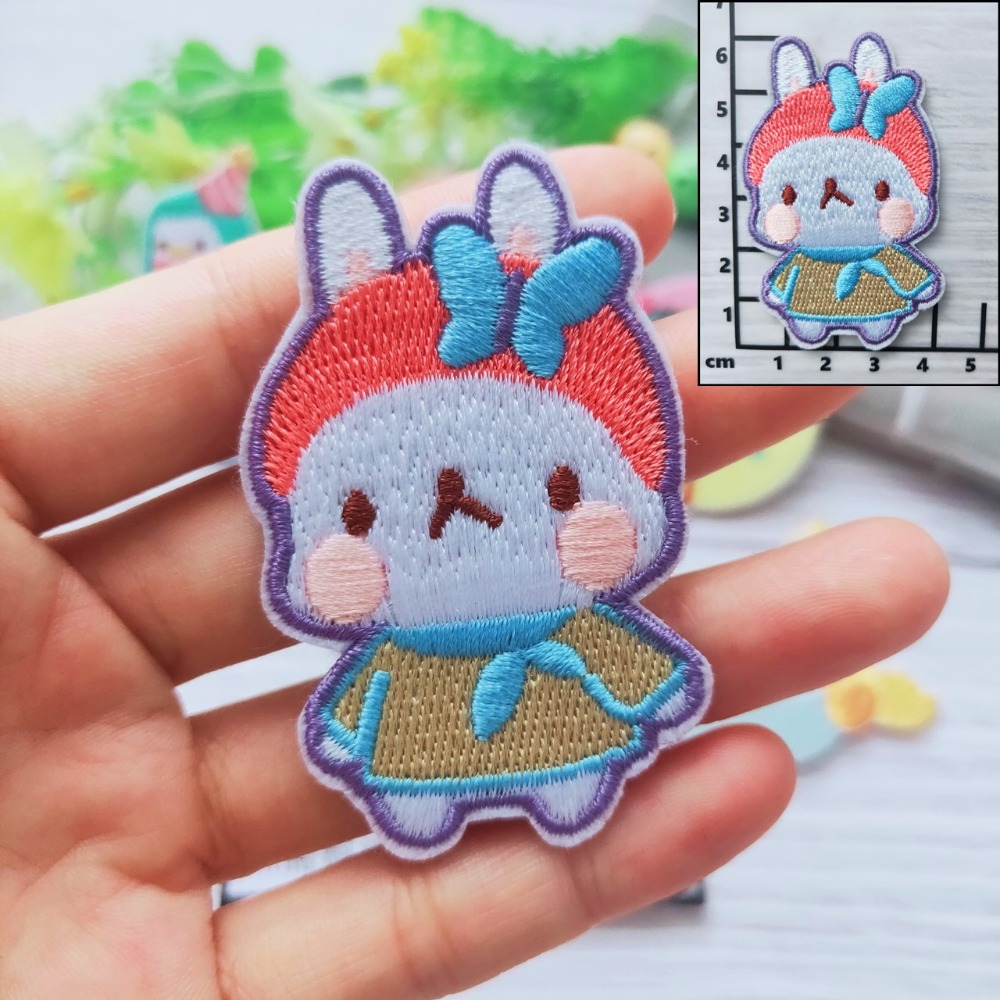 【皮卡布】免熨燙 刺繡布貼紙 A11 綿羊 企鵝 猴子 狐狸 小兔子 徽章 布貼 刺繡徽章 刺繡布貼 貼紙 自黏布貼-規格圖4