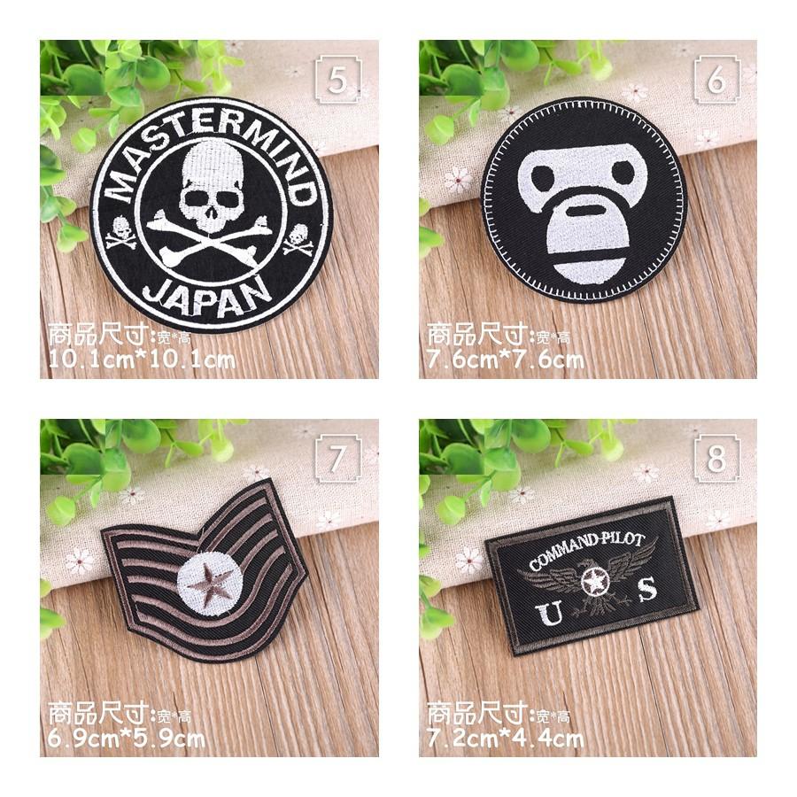 【皮卡布】 P2一套9款 骷魯頭 猴子 狼 布章 臂章燙 刺繡燙布貼 徽章 刺繡布貼 補丁 補破洞 燙貼布 熨燙布貼-細節圖7