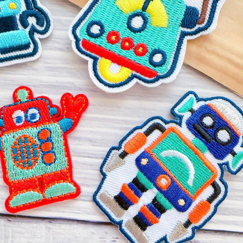 【皮卡布】A7 機器人 ROBOT 布章 臂章 布標 刺繡燙布貼 徽章 刺繡布貼 補丁 熨燙徽章 熨燙布貼 刺繡貼布-細節圖4