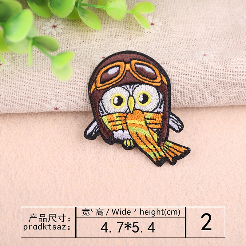 【皮卡布】Q9 貓頭鷹 裝飾 布章 臂章燙 刺繡燙布貼 徽章 刺繡布貼 補丁 補破洞 燙貼布 熨燙布貼-規格圖8