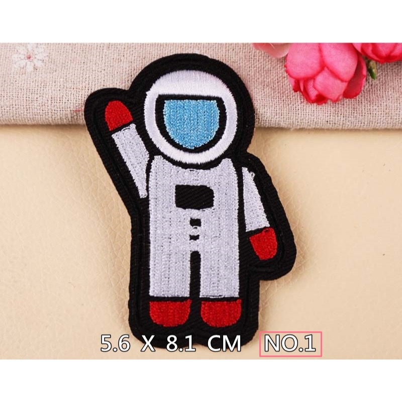 【皮卡布】s6 火箭 飛碟 太空人 布貼 裝飾 布章 臂章燙 刺繡燙布貼 徽章 刺繡布貼 補丁 補破洞 燙貼布 熨燙布貼-規格圖3