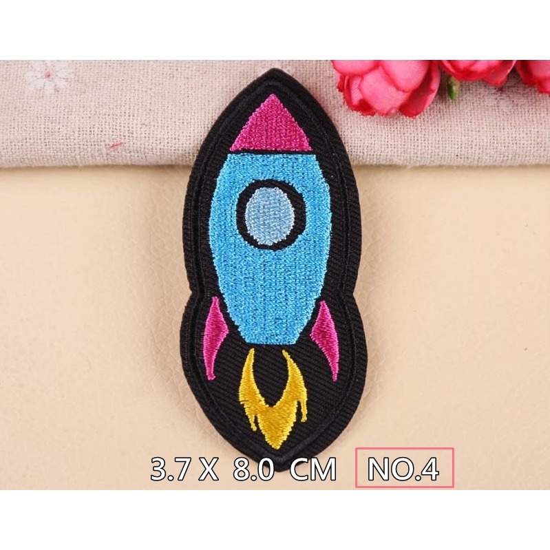 【皮卡布】s6 火箭 飛碟 太空人 布貼 裝飾 布章 臂章燙 刺繡燙布貼 徽章 刺繡布貼 補丁 補破洞 燙貼布 熨燙布貼-規格圖3
