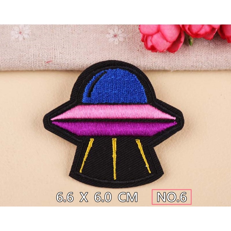 【皮卡布】s6 火箭 飛碟 太空人 布貼 裝飾 布章 臂章燙 刺繡燙布貼 徽章 刺繡布貼 補丁 補破洞 燙貼布 熨燙布貼-規格圖3