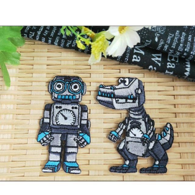 【皮卡布】A12 機器人 恐龍 布貼 臂章燙 刺繡燙布貼 徽章 刺繡布貼 補丁 補破洞 燙貼布 熨燙布貼 手工diy-細節圖4