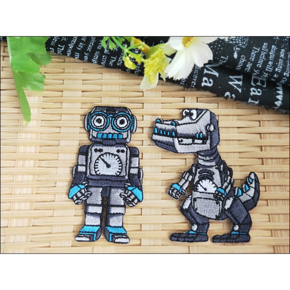 【皮卡布】A12 機器人 恐龍 布貼 臂章燙 刺繡燙布貼 徽章 刺繡布貼 補丁 補破洞 燙貼布 熨燙布貼 手工diy-規格圖4