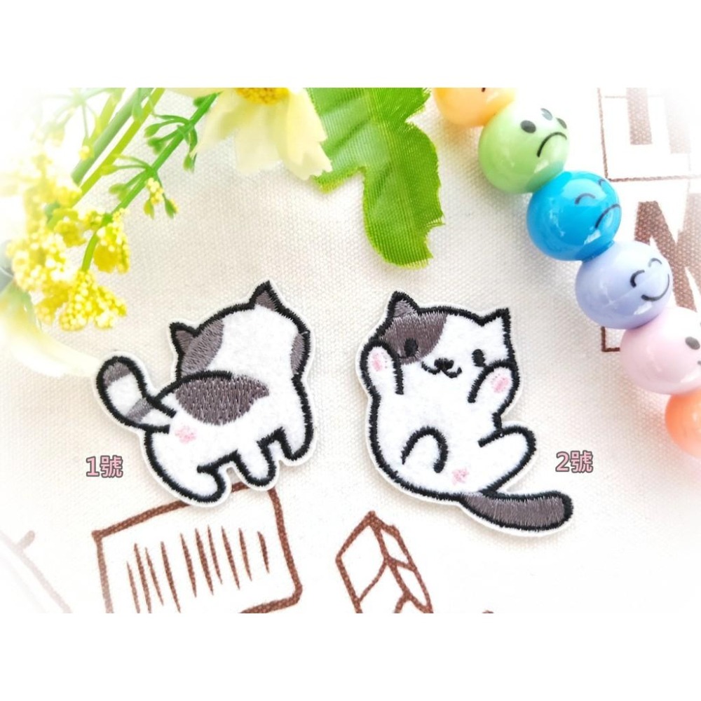 【皮卡布】C11 可愛貓咪 小貓咪 小貓 布貼 電腦刺鏽 貓 布標 刺繡燙布貼 徽章 刺繡布貼 補丁 補破洞 熨燙布貼-細節圖2