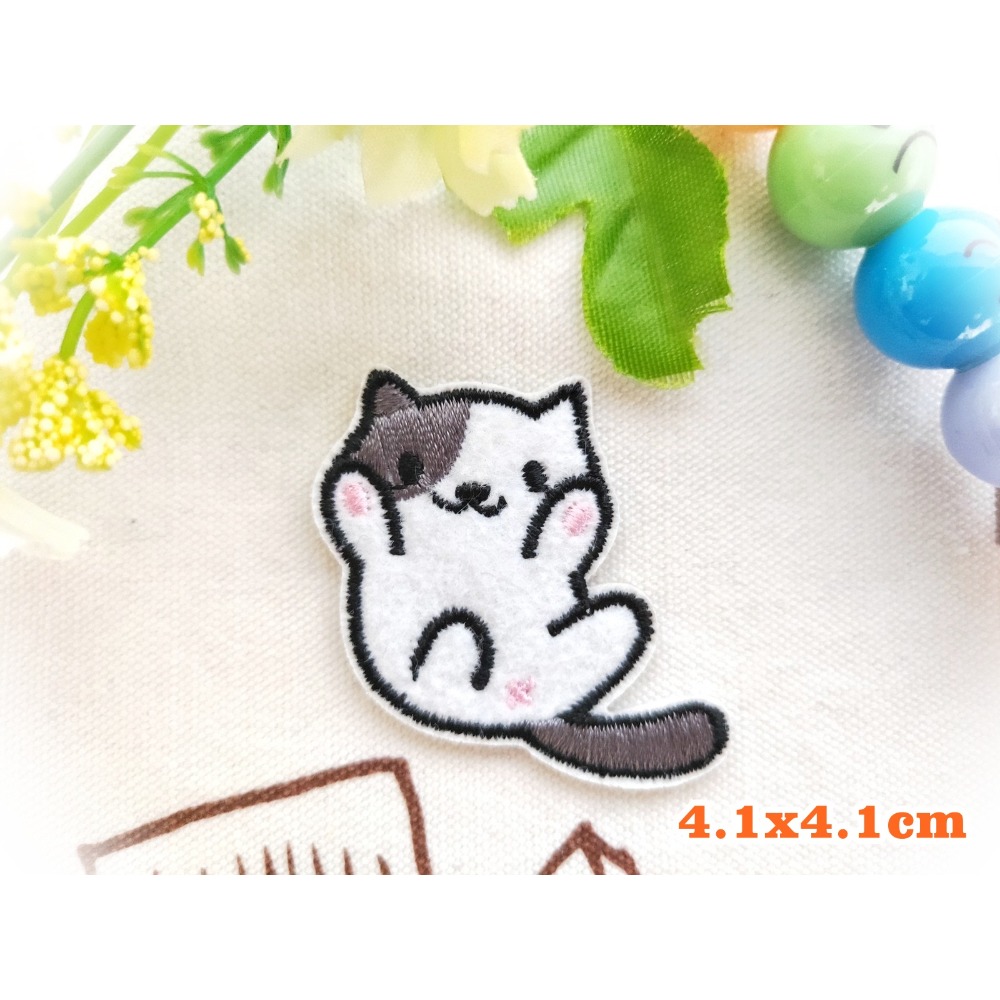 【皮卡布】C11 可愛貓咪 小貓咪 小貓 布貼 電腦刺鏽 貓 布標 刺繡燙布貼 徽章 刺繡布貼 補丁 補破洞 熨燙布貼-規格圖4