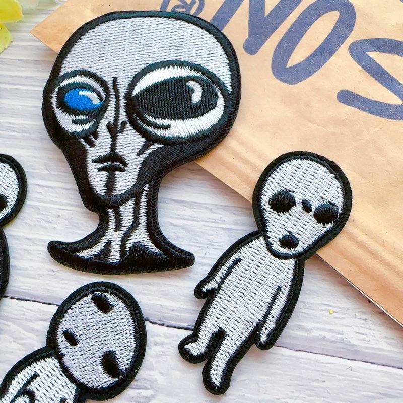 【皮卡布】 S9 外星人 布章 臂章燙 刺繡燙布貼 刺繡 徽章 刺繡布貼 補丁 補破洞 燙貼布 熨燙布貼-細節圖3
