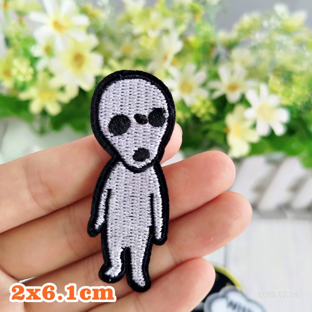 【皮卡布】 S9 外星人 布章 臂章燙 刺繡燙布貼 刺繡 徽章 刺繡布貼 補丁 補破洞 燙貼布 熨燙布貼-規格圖5