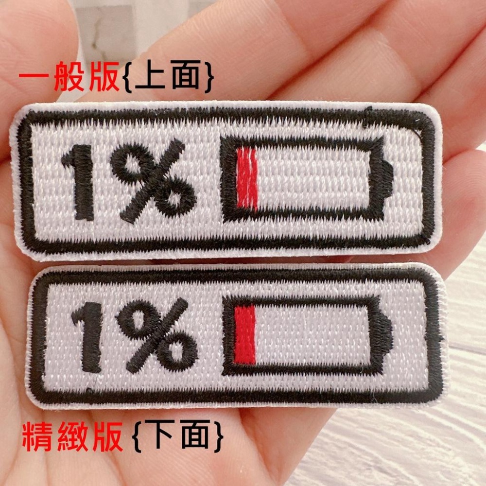 【皮卡布】A13 電量 電池容量 電力 恐龍  布貼 臂章燙 刺繡燙布貼 徽章 刺繡布貼 補丁 補破洞 燙貼布 熨燙布貼-細節圖3