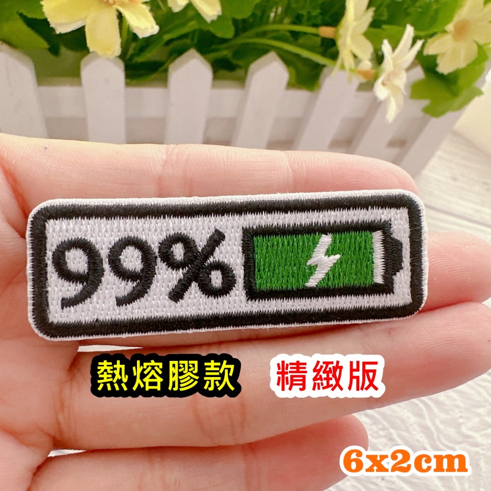 【皮卡布】A13 電量 電池容量 電力 恐龍  布貼 臂章燙 刺繡燙布貼 徽章 刺繡布貼 補丁 補破洞 燙貼布 熨燙布貼-規格圖7