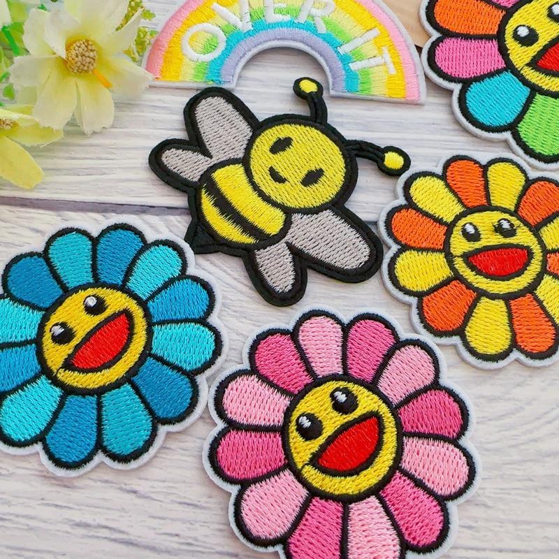 【皮卡布】T3-太陽花 小花 蜜蜂 彩虹 布貼 臂章燙 刺繡燙布貼 徽章 刺繡布貼 補丁 補破洞 燙貼布 熨燙布貼-細節圖6
