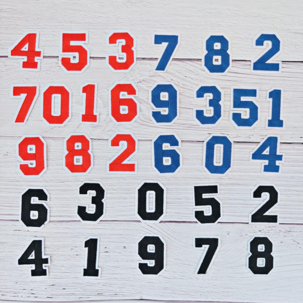 【皮卡布】E7 數字布貼  布貼 臂章燙 刺繡燙布貼 徽章 刺繡布貼 補丁 補破洞 燙貼布 熨燙布貼-細節圖2