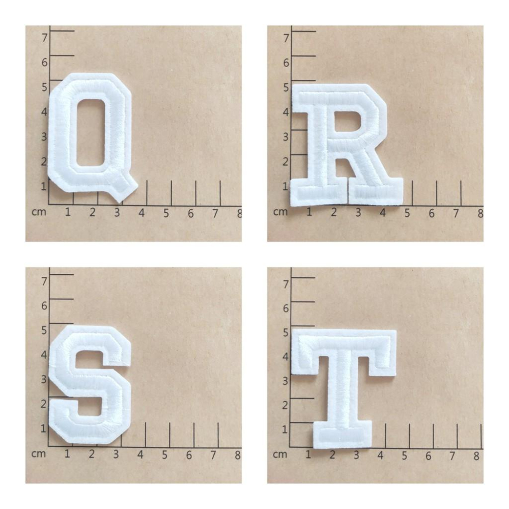 【皮卡布】E2 英文字母 白字 26個字母  布貼 臂章燙 刺繡燙布貼 徽章 刺繡布貼 補丁 補破洞 燙貼布 熨燙布貼-細節圖7